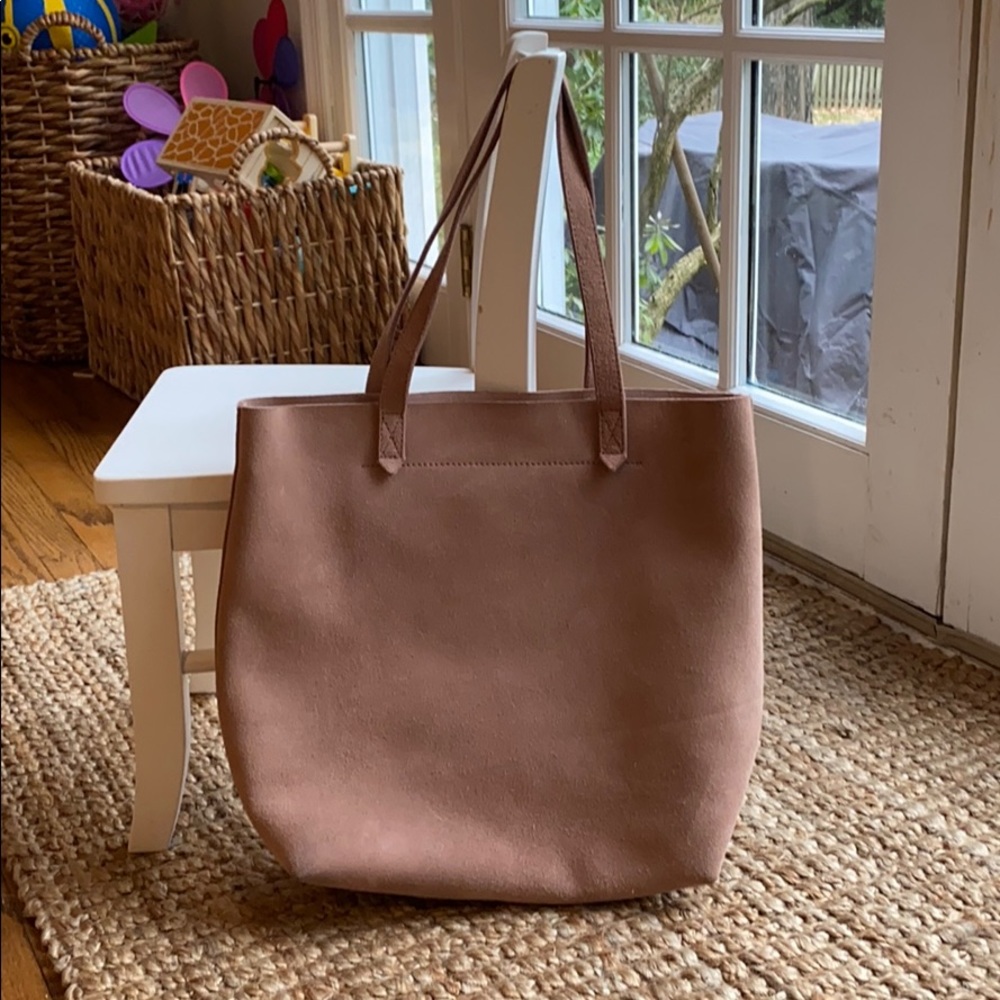 Madewell Medium Transport Tote in Pink Suede